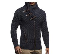 Leif Nelson Herren Strickjacke Schwarz Größe XXL mit Reißverschluss Regular Fit, Männer Cardigan Langarm Design, ideal für Casual und Business-Looks