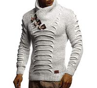 Leif Nelson Herren Strickpullover LN-5575 | Winter Pullover mit Schalkragen | Slim Fit Strickpulli für Männer | Warmes Grobstrick Design | Größe S-3XL