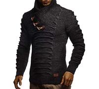 Leif Nelson Herren Strickpullover LN-5575 | Winter Pullover mit Schalkragen | Slim Fit Strickpulli für Männer | Warmes Grobstrick Design | Größe S-3XL