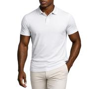 Leif Nelson Poloshirt Herren Slim Fit, 100% Baumwolle, Kurzarm Polohemd, körpernaher Schnitt, Casual Business Sommer Shirt, Weiß Größe XXL