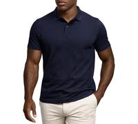 Leif Nelson Poloshirt Herren Slim Fit, 100% Baumwolle, Kurzarm Polohemd, körpernaher Schnitt, Casual Business Sommer Shirt, Blau Größe XXL
