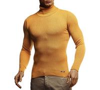 Leif Nelson Rollkragenpullover Herren Beige XXL Strickpullover - Cooler Männer Pullover Rollkragen - Dünner Männer Strick Pullover Winter & Sommer