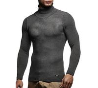 Leif Nelson Rollkragenpullover Herren Grau S Strickpullover - Cooler Männer Pullover Rollkragen - Dünner Männer Strick Pullover Winter & Sommer