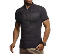 Leif Nelson Sommer Poloshirt Kurzarm Herren T-Shirt Kragen (Schwarz, Größe XXL) - Casual Männer Poloshirts lang Feinstrick - Polo Shirt for Men Tshirt