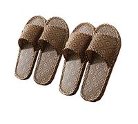Leinen Hausschuhe Bambus Rutschfest Slipper Bequeme Leinenschuhe Atmungsaktiv Pantoffeln für Den Innenbereich.2Pairs (Stil D, Erwachsene, Damen, 40, Numerisch (von U Schuhgrößensystem, 41, M)