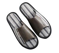 Leinen Hausschuhe Pantoffeln Für Damen, Sandale Für Herren Mit Offenem Zeh, Schafshaut-Sandalen Aus Baumwolle Und Leinen, Flip Flops Für Herren Und Damen Zu Hause ( Color : Green , Size : EUR 43-44 )