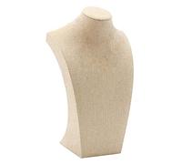 Leinen Holz Halskette Display Büste Stand Schaufensterpuppe Schmuck Halter Für Halsketten Kette, Halsband, Anhänger - Beige, b 205 × 340 mm