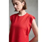 Trägertop STREET ONE STUDIO, Damen, Gr. 42, rot (mandarin rot), Stoff, 80% Polyester, 20% Viskose, unifarben, normal normal, Rundhals, Volant, Tops, Rundhalsausschnitt (44731720-42) mandarin rot