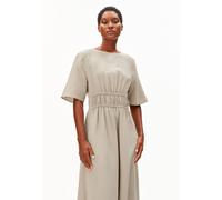 LEINEN-MIX GERAFFTES KLEID | Leinen-Mix - beige (L)