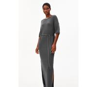 LEINEN-MIX MAXI-STRICKKLEID | Leinen-Mix - grau (M)
