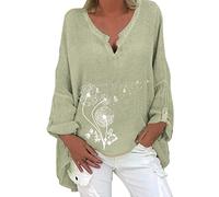Leinen Shirt Damen Kurzarm: Sommer Oversized Leinenhemd Lässig Elegant Leinenshirt Bluse Bedruckt Vintage Oberteile Leinenbluse Blumen Bunt Kurzarm Leicht Leinenshirts Grosse Grösse Tshirt