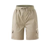 Leinen Shorts Damen Sommer,Kurze Cargohose Damen High Waist mit Taschen Sportshorts Große Größe Locker Weites Bein Cargo Gerade Kurz Hose Einfarbig Stoffhose Luftig Boardshorts für Frauen