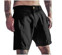 Leinen Shorts Herren Dünn, Sommer Kurze Hosen Herren Sport Leinenhose Kurz Mit Taschen Bermuda Chino Shorts Stretch Sommerhose Leicht Mit Gummizug Freizeithose Linen Lässige Strandshorts