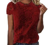 Leinen Top Damen Schwarz Bluse Kurzarm Damen WeißE Tunika Mit Spitze Spitzentop Jeansbluse Mit RüSchen Elegante Bluse Jersey Bluse Damen Mesh Top Schwarz Sommer T Shirts Damen Tunika Damen Festlich
