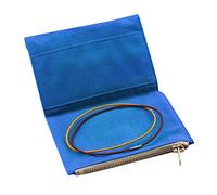 Leinenbeutel mit Reißverschluss, Nachfüllpack für Reise-Notizbücher, Einstecktasche mit 2 elastischen Bändern, TN-Zubehör, Papierkartenhalter, Aufbewahrungstasche (Reisepassgröße, dunkelblau)