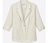 Jackenblazer SHEEGO "Leinen-Blazer", Damen, Gr. 50, weiß (ecru), 55% Leinen, 45% Viskose, Blazer (91528522-50) ecru