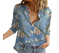 Leinenbluse Damen, Ausgefallene Oberteile Damen Musselin Hemdbluse Leinenhemd Bluse Oversize Langarm Shirt Baumwolle Leinen Shirtbluse V-Ausschnitt Crop Top Blusen Elegant