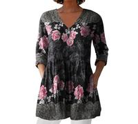 Leinenbluse Damen, Blusenshirt Langarm Sommer Leinen Shirt Sommerblusen Leicht Strand Tunika Luftig Boho Elegante Oberteile Tshirt Longshirt Blusen & Tuniken Für Damen Deals des Tages