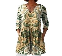 Leinenbluse Damen, Blusenshirt Langarm Sommer Leinen Shirt Sommerblusen Leicht Strand Tunika Luftig Boho Elegante Oberteile Tshirt Longshirt Blusen & Tuniken Für Damen Primedays