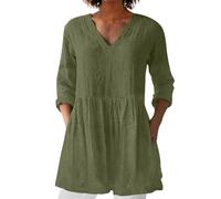 Leinenbluse Damen, Blusenshirt Langarm Sommer Leinen Shirt Sommerblusen Leicht Strand Tunika Luftig Oberteile Tshirt Longshirt Blusen & Tuniken Für Damen Alle Meine Bestellungen Anzeigen 2025 Deutsch