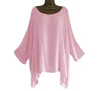 Leinenbluse Damen Sommer - Oberteile Große Größen T Shirt Damen Langarm Fledermausärmel Asymmetrische Saum Bluse Tunika Top Lockere Lässige Baumwolle Leinen Pullover Blusen & Tuniken für Damen