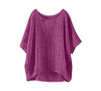 Leinenbluse Damen Weiß Frauen Rundhalsausschnitt Kurzarm Tshirt T-Shirt Für Muskelshirt Schwarze Große Größen Bluse Batwing Shirts Shirt Leuchtendes Gruen Grünes Kinder