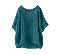 Leinenbluse Kurzarm Damen Tunika Bluse Tshirt Basic Blumendruck Shirt Sommer Baumwolle T Halbarm Edel Kurzarmshirt Lang Neon Pink Sexy 3Er Pack Schwarzes Oversize
