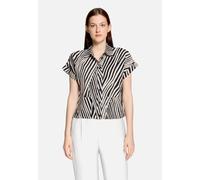 Kurzarmbluse BETTY BARCLAY "Damen mit Kragen", Damen, Gr. 38, schwarz, beige, Web, Obermaterial: 55% Leinen, 45% Viskose, oversize kurz, Blusen (16087524-38) schwarz, beige