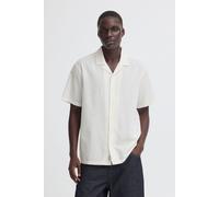Leinenhemd BLEND "BHAban Cuba Linen Mix", Herren, Gr. XL, US-Größen, snow weiß, 70% Baumwolle, 30% Leinen, meliert, Basic, Basic normal, V-Ausschnitt, gerader Abschluss, Hemden, Leichtes Kurzarmhemd a