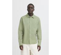 BLEND Langarmhemd Herren Regular Fit Leinen grün, M