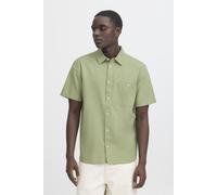 Leinenhemd BLEND "BHBAY LINEN", Jungen, Gr. XXL, US-Größen, oil grün, 55% Leinen, 45% Baumwolle, unifarben, Basic, Basic normal, ohne Ausschnitt, weit abgesteppt, Hemden, Stilvolles Kurzarmhemd aus Le