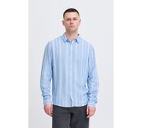 Leinenhemd BLEND "BHBobby Linen striped", Herren, Gr. XL, US-Größen, airy blau, 55% Leinen, 45% Viskose, gestreift, Basic, Basic normal, ohne Ausschnitt, mit Knopf, Hemden, Gestreiftes Leinenhemd (460