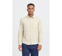 Leinenhemd BLEND "BHLinex", Herren, Gr. 3XL, US-Größen, oyster gray, 55% Leinen, 45% Viskose, unifarben, Basic normal, hoch geschlossener Ausschnitt, 2-Knopf-Manschette, Hemden, Stilvolles Langarmhemd