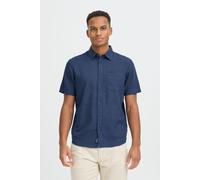 Leinenhemd BLEND "BHMLins", Herren, Gr. 3XL, US-Größen, marineblaus, 55% Leinen, 45% Viskose, unifarben, Basic normal, hoch geschlossener Ausschnitt, normaler Saum, Hemden, Stilvolles Kurzarmhemd aus