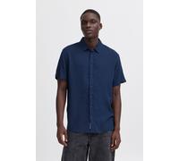 Leinenhemd BLEND "BHVIC", Herren, Gr. M, US-Größen, marineblaus, 55% Leinen, 45% Viskose, unifarben, Basic normal, ohne Ausschnitt, eingefasste Kante, Hemden, Stilvolles Kurzarmhemd aus Leinenmix (663