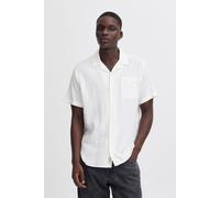 Leinenhemd BLEND "BHVictor", Herren, Gr. XXL, US-Größen, snow weiß, 55% Leinen, 45% Viskose, unifarben, Basic normal, V-Ausschnitt, weit eingefasste Kante, Hemden, Stilvolles Kurzarmhemd aus Leinenmix