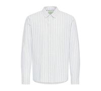 Leinenhemd BLEND "Leinenhemd BHAban Linen Mix Striped", Herren, Gr. M, N-Gr, blau (blau frost), Obermaterial: 70% Baumwolle CO. 30% Leinen LI., Hemden (30784412-M) blau frost