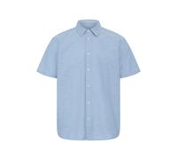 Kurzarmhemd BLEND "BHABAN SHIRT PP NOOS", Herren, Gr. XL, N-Gr, lichen blau, Web, Obermaterial: 70% Baumwolle, 30% Leinen, Leinenoptik, unifarben, regular fit normal, Hemden (64940130-XL) lichen blau