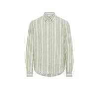 Leinenhemd BLEND "Leinenhemd BHBobby Linen striped", Herren, Gr. XL, N-Gr, grün (oil grün), Obermaterial: 55% Leinen LI. 45% Viskose CV., Hemden (32138137-XL) oil grün