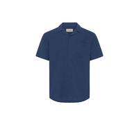 Leinenhemd BLEND "BHLinas", Herren, Gr. XL, US-Größen, marineblaus, 55% Leinen, 45% Viskose, unifarben, Basic normal, ohne Ausschnitt, normaler Saum, Hemden, Stilvolles Kurzarmhemd aus Leinenmix (4379