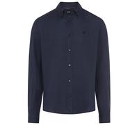 Leinenhemd BOSS "LIAM", Herren, Gr. 3XL, N-Gr, dunkelblau404, Web, Obermaterial: 100% Leinen, unifarben, regular fit normal, 1-Knopf-Manschette, Hemden, mit Button-Down-Kragen, regular fit (95346221-X