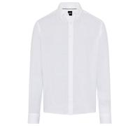 Leinenhemd BOSS "LIAM", Herren, Gr. 3XL, N-Gr, weiß100, Web, Obermaterial: 100% Leinen, unifarben, regular fit normal, 1-Knopf-Manschette, Hemden, mit Button-Down-Kragen, regular fit (40578336-XXXL) w