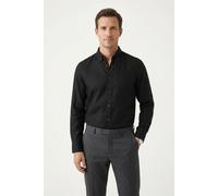 Leinenhemd BOSS "LIAM", Herren, Gr. L (41/42), N-Gr, schwarz (schwarz001), Web, Obermaterial: 100% Leinen, unifarben, regular fit normal, 1-Knopf-Manschette, Hemden, 100% Leinen mit Button-Down-Kragen