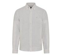 Leinenhemd BOSS "LIAM", Herren, Gr. L, N-Gr, open beige286, Web, Obermaterial: 100% Leinen, gestreift, regular fit hüftbedeckend, 1-Knopf-Manschette mit Schlitz, Hemden, 100% Leinen Premium Sommerhemd
