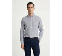 BOSS Regular Fit Leinenhemd mit Button-Down-Kragen Modell 'H-LIAM-BD' in Marine, Größe M