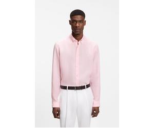Leinenhemd BOSS "LIAM", Herren, Gr. XXL, N-Gr, open pink690, Web, Obermaterial: 100% Leinen, unifarben, regular fit normal, 1-Knopf-Manschette, Hemden, mit Button-Down-Kragen, regular fit (24899710-XX