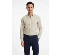 Leinenhemd BOSS ORANGE "Relegant 6 M", Herren, Gr. L, N-Gr, light beige271, Web, Obermaterial: 100% Leinen, unifarben, regular fit normal, Rundhals, 2-Knopf-Manschette, Hemden, Kentkragen, reines Lein