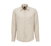 Leinenhemd BOSS ORANGE "Relegant", Herren, Gr. 5XL, N-Gr, beige (light beige271), Web, Obermaterial: 100% Leinen, unifarben, regular fit, hoch geschlossener Ausschnitt, eingesetzt Manschette mit Knöpf