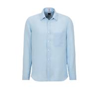 Leinenhemd BOSS ORANGE "Relegant", Herren, Gr. 5XL, N-Gr, blau (open blau460), Web, Obermaterial: 100% Leinen, unifarben, regular fit, hoch geschlossener Ausschnitt, eingesetzt Manschette mit Knöpfen,