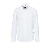 Leinenhemd BOSS ORANGE "Relegant", Herren, Gr. 6XL, N-Gr, weiß (weiß100), Web, Obermaterial: 100% Leinen, unifarben, regular fit, hoch geschlossener Ausschnitt, eingesetzt Manschette mit Knöpfen, Hemd